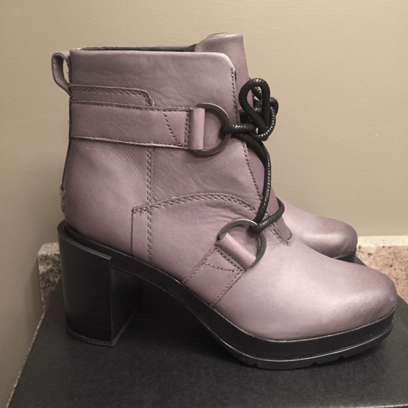 Sorel Margo Leather Lace Up Boots Quarry - Picture 3 of 7